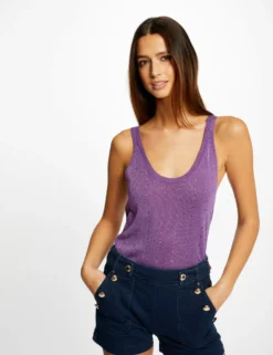 Débardeur Pull Avec Bretelles Violet Fonce Femme