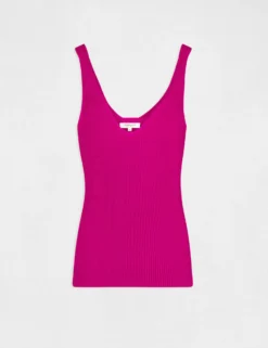 Débardeur Pull Avec Col En V Framboise Femme -Mode de Reve Magasin debardeur pull avec col en v framboise femme vue3 32536300942800502