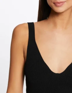 Débardeur Pull Avec Col En V Noir Femme -Mode de Reve Magasin debardeur pull avec col en v noir femme vue4 32536300942800100