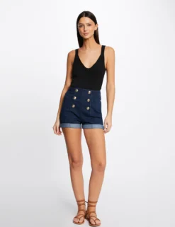 Débardeur Pull Avec Col En V Noir Femme -Mode de Reve Magasin debardeur pull avec col en v noir femme vue5 32536300942800100