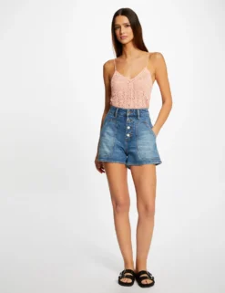 Débardeur Pull Avec Col En V Rose Moyen Femme -Mode de Reve Magasin debardeur pull avec col en v rose moyen femme vue5 32536300938030514