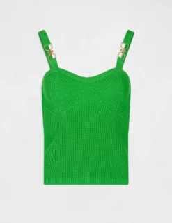 Débardeur Pull Avec Ornements Vert Femme -Mode de Reve Magasin debardeur pull avec ornements vert femme vue3 32536300937690600