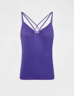 Débardeur Pull Bretelles Fines Violet Fonce Femme -Mode de Reve Magasin debardeur pull bretelles fines violet fonce femme vue3 32536300901510311