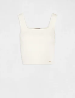 Débardeur Pull Bretelles Larges Ecru Femme -Mode de Reve Magasin debardeur pull bretelles larges ecru femme vue3 32536300910440201