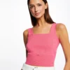 Débardeur Pull Bretelles Larges Rose Femme