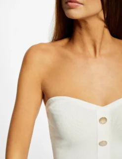 Débardeur Pull Bustier Avec Boutons Ecru Femme -Mode de Reve Magasin debardeur pull bustier avec boutons ecru femme vue4 32536300942680201