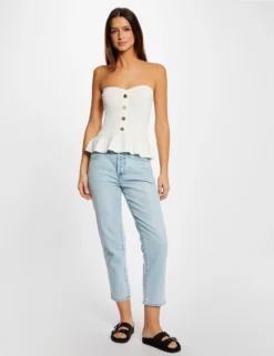 Débardeur Pull Bustier Avec Boutons Ecru Femme -Mode de Reve Magasin debardeur pull bustier avec boutons ecru femme vue5 32536300942680201