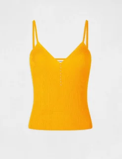 Débardeur Pull Col En V Avec Perles Orange Femme -Mode de Reve Magasin debardeur pull col en v avec perles orange femme vue3 32536300937740703