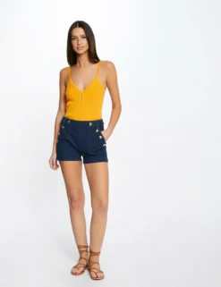 Débardeur Pull Col En V Avec Perles Orange Femme -Mode de Reve Magasin debardeur pull col en v avec perles orange femme vue5 32536300937740703