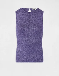 Débardeur Pull Fils Métallisés Violet Femme -Mode de Reve Magasin debardeur pull fils metallises violet femme vue5 32536300953600310
