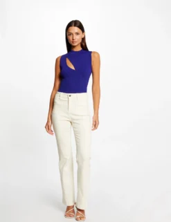 Débardeur Pull Sans Manches à Ouverture Bleu Moyen Femme -Mode de Reve Magasin debardeur pull sans manches a ouverture bleu moyen femme vue5 32536300953580316