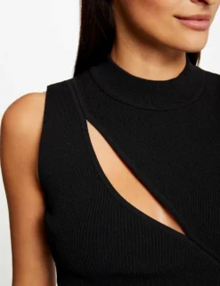 Débardeur Pull Sans Manches à Ouverture Noir Femme -Mode de Reve Magasin debardeur pull sans manches a ouverture noir femme vue4 32536300953580100