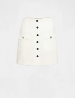 Jupe City Droite Boutonnée Ecru Femme 8 Jupe City Droite Boutonnée Ecru Femme -Mode de Reve Magasin jupe city droite boutonnee ecru femme vue3 32536300918860201