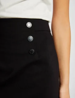 Jupe Droite à Pont Noir Femme -Mode de Reve Magasin jupe droite a pont noir femme vue4 32536300949590100