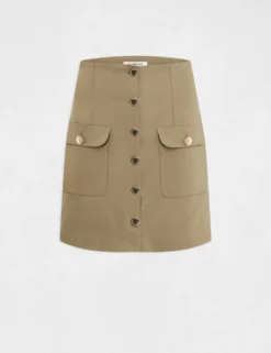 Jupe Droite Boutonnée Avec Poches Vert Moyen Femme -Mode de Reve Magasin jupe droite boutonnee avec poches vert moyen femme vue3 32536300958960608
