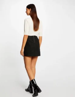 Jupe Droite Détails Vinyle Noir Femme -Mode de Reve Magasin jupe droite details vinyle noir femme vue5 32536300949390100