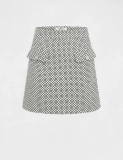 Jupe Droite Imprimé Géométrique Ecru Femme -Mode de Reve Magasin jupe droite imprime geometrique ecru femme vue3 32536300952580201