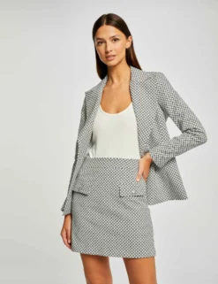 Jupe Droite Imprimé Géométrique Ecru Femme -Mode de Reve Magasin jupe droite imprime geometrique ecru femme vue5 32536300952580201