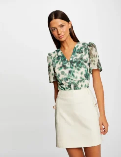 Jupe Droite Poches à Boutons Ecru Moyen Femme -Mode de Reve Magasin jupe droite poches a boutons ecru moyen femme vue5 32536300941740213