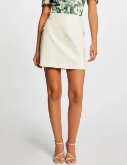 Jupe Droite Poches à Boutons Ecru Moyen Femme -Mode de Reve Magasin jupe droite poches a boutons ecru moyen femme vue6 32536300941740213