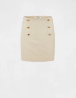 Jupe Droite Taille Haute à Ponts Ecru Moyen Femme -Mode de Reve Magasin jupe droite taille haute a ponts ecru moyen femme vue3 32536300946860213