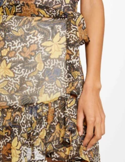 Jupe évasée Imprimé Végétal Multico Femme -Mode de Reve Magasin jupe evasee imprime vegetal multico femme vue4 32536300897340900