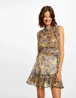 Jupe évasée Imprimé Végétal Multico Femme -Mode de Reve Magasin jupe evasee imprime vegetal multico femme vue5 32536300897340900