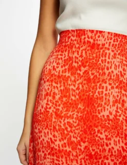 Jupe Longue Portefeuille Imprimé Léopard Orange Femme -Mode de Reve Magasin jupe longue portefeuille imprime leopard orange femme vue4 32536300938130703