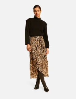 Jupe Longue Portefeuille Imprimée Multico Femme