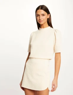 Jupe Portefeuille Aspect Matelassé Ecru Moyen Femme -Mode de Reve Magasin jupe portefeuille aspect matelasse ecru moyen femme vue5 32536300941440213