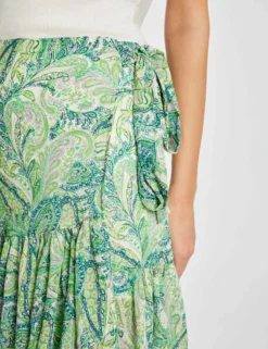 Jupe Portefeuille Imprimé Cachemire Multico Femme -Mode de Reve Magasin jupe portefeuille imprime cachemire multico femme vue4 32536300938370900