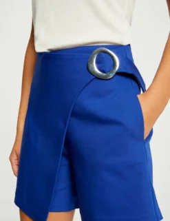 Jupe-short Droite Avec Boucle Bleu Electrique Femme -Mode de Reve Magasin jupe short droite avec boucle bleu electrique femme vue4 32536300941750314