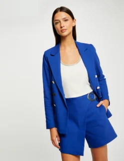 Jupe-short Droite Avec Boucle Bleu Electrique Femme -Mode de Reve Magasin jupe short droite avec boucle bleu electrique femme vue5 32536300941750314