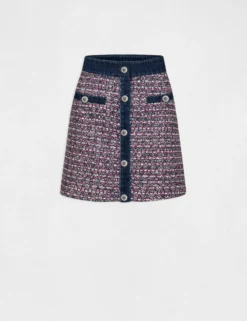 Jupe Trapèze Détails En Jean Multico Femme -Mode de Reve Magasin jupe trapeze details en jean multico femme vue3 32536300952470900