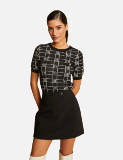 Jupe Trapèze Taille Haute Noir Femme -Mode de Reve Magasin jupe trapeze taille haute noir femme vue5 32536300929370100