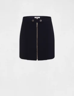Jupe Trapèze Zippée Marine Femme -Mode de Reve Magasin jupe trapeze zippee marine femme vue3 32536300952450301