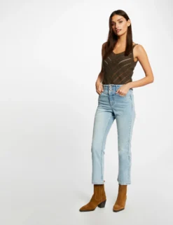 Pull Débardeur à Ornements Métalliques Vert Kaki Femme -Mode de Reve Magasin pull debardeur a ornements metalliques vert kaki femme vue5 32536300898830715