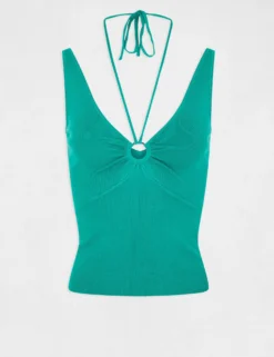 Pull Débardeur Avec Dos Nu Vert Moyen Femme -Mode de Reve Magasin pull debardeur avec dos nu vert moyen femme vue3 32536300931180608