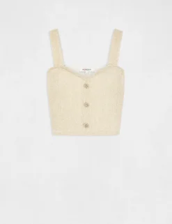 Pull Débardeur Fils Métallisés Ecru Femme -Mode de Reve Magasin pull debardeur fils metallises ecru femme vue3 32536300932410201