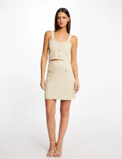 Pull Débardeur Fils Métallisés Ecru Femme -Mode de Reve Magasin pull debardeur fils metallises ecru femme vue5 32536300932410201