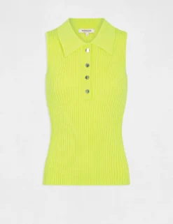 Pull Débardeur Sans Manches Col Polo Anis Femme 8 Pull Débardeur Sans Manches Col Polo Anis Femme -Mode de Reve Magasin pull debardeur sans manches col polo anis femme vue3 32536300930950604