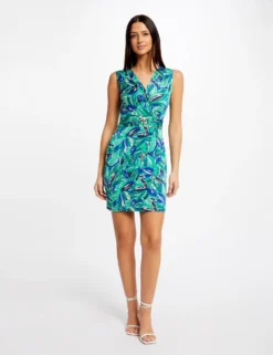 Robe Ajustée à Ornement Imprimé Végétal Vert Femme -Mode de Reve Magasin robe ajustee a ornement imprime vegetal vert femme vue5 32536300946690600