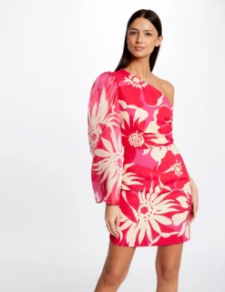 Robe Ajustée Asymétrique Imprimé Floral Multico Femme