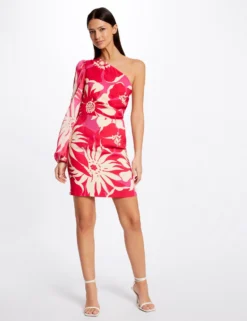 Robe Ajustée Asymétrique Imprimé Floral Multico Femme -Mode de Reve Magasin robe ajustee asymetrique imprime floral multico femme vue5 32536300931730900