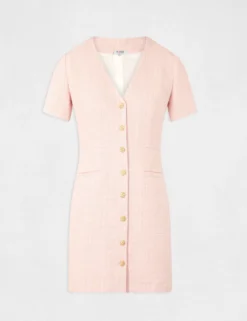 Robe Ajustée Boutonnée Rose Femme 10 Robe Ajustée Boutonnée Rose Femme -Mode de Reve Magasin robe ajustee boutonnee rose femme vue3 32536300946650503