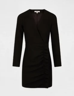 Robe Ajustée Drapée à Volants Noir Femme 10 Robe Ajustée Drapée à Volants Noir Femme -Mode de Reve Magasin robe ajustee drapee a volants noir femme vue3 32536300948760100