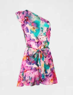 Robe Ajustée Drapée Asymétrique Imprimée Multico Femme -Mode de Reve Magasin robe ajustee drapee asymetrique imprimee multico femme vue3 32536300938650900