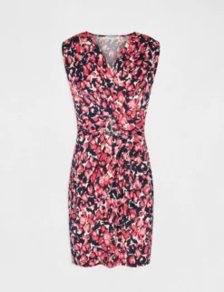 Robe Ajustée Drapée Imprimé Abstrait Rose Femme 10 Robe Ajustée Drapée Imprimé Abstrait Rose Femme -Mode de Reve Magasin robe ajustee drapee imprime abstrait rose femme vue3 32536300945620503