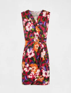 Robe Ajustée Drapée Imprimé Floral Multico Femme -Mode de Reve Magasin robe ajustee drapee imprime floral multico femme vue3 32536300945660900