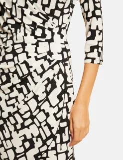 Robe Ajustée Drapée Imprimée Ecru Femme -Mode de Reve Magasin robe ajustee drapee imprimee ecru femme vue4 32536300923560201